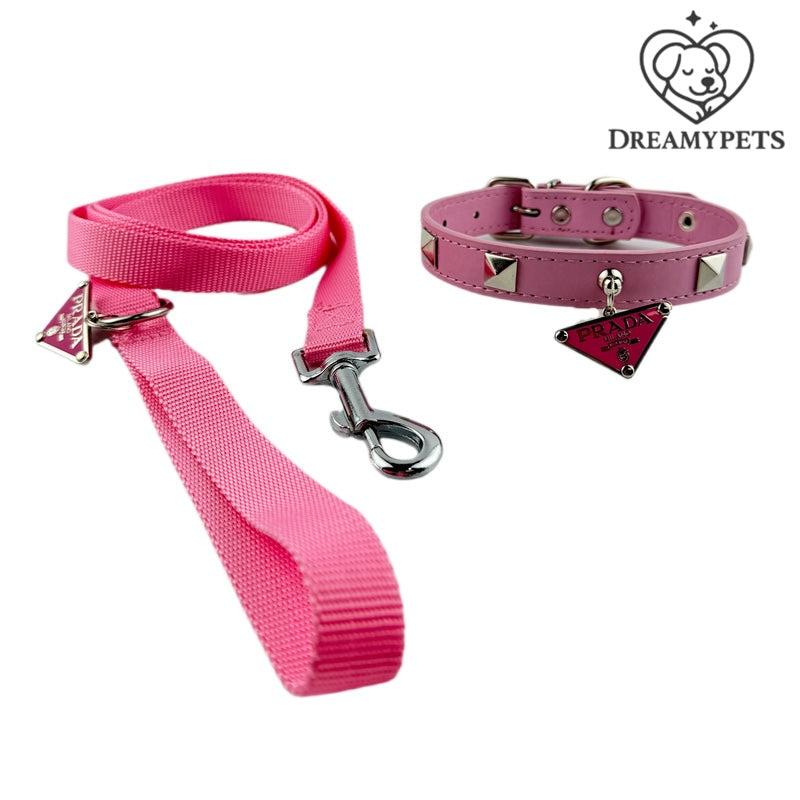 SET PRDA ROSA (collare e guinzaglio)