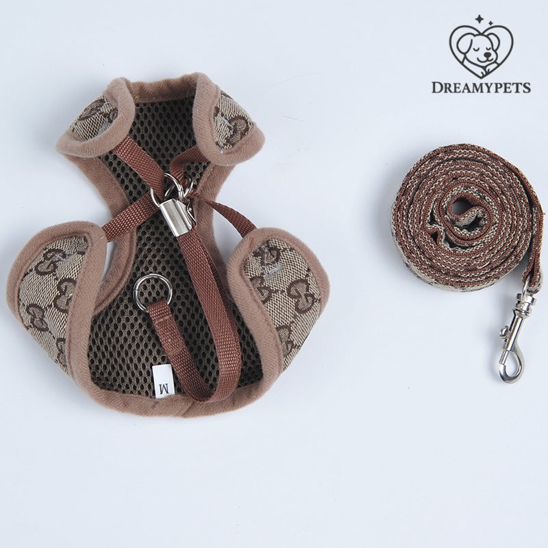 SET BAWCCI BEIGE (pettorina e guinzaglio)